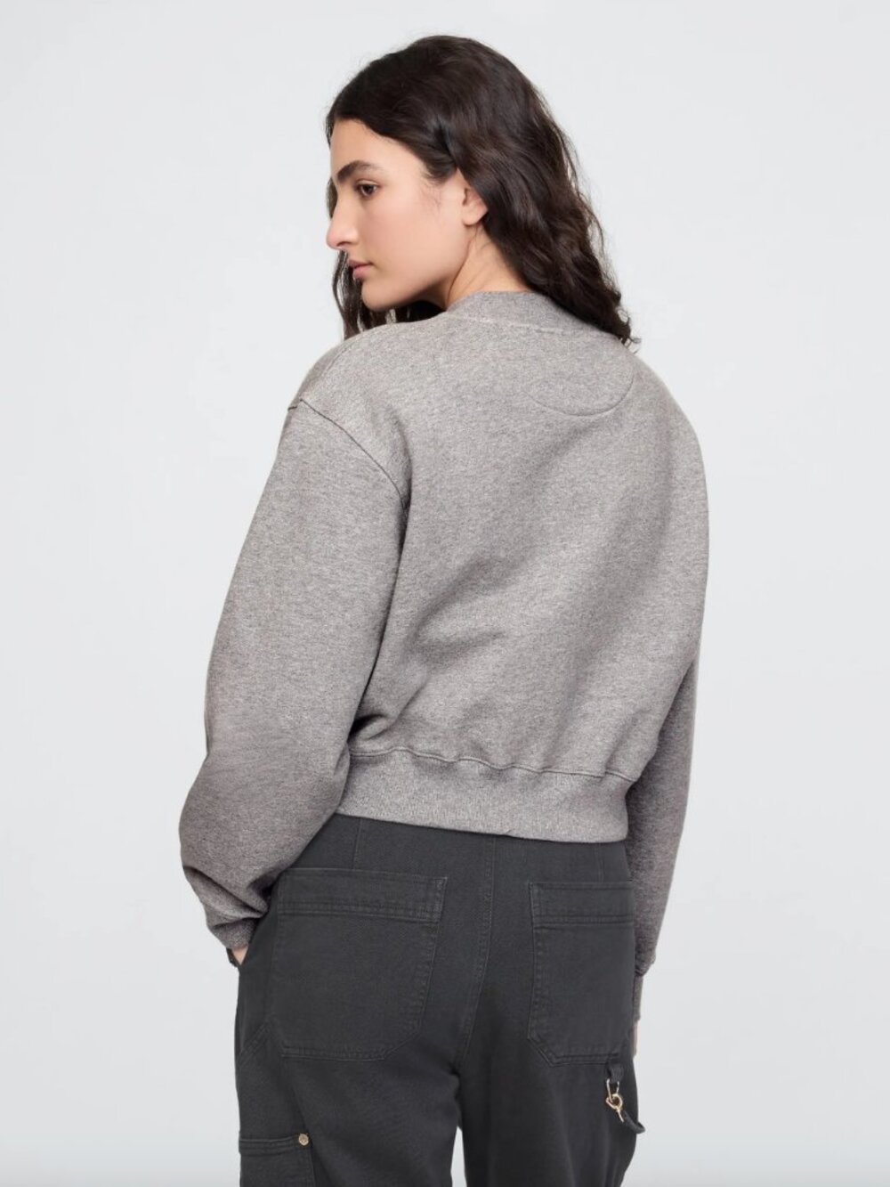 gap x cult gaia | cropped logo sweatshirt | sweater | heather grey | xl - Picture 5 of 8